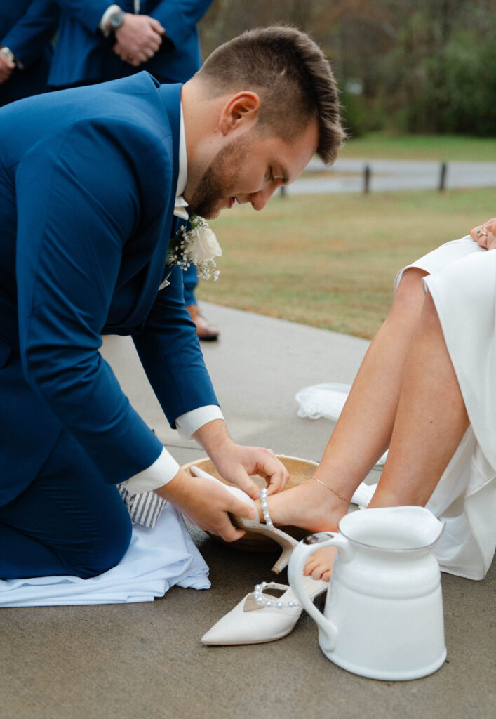 Wedding ceremony at 4 Points Farm in Sevierville, Tennessee