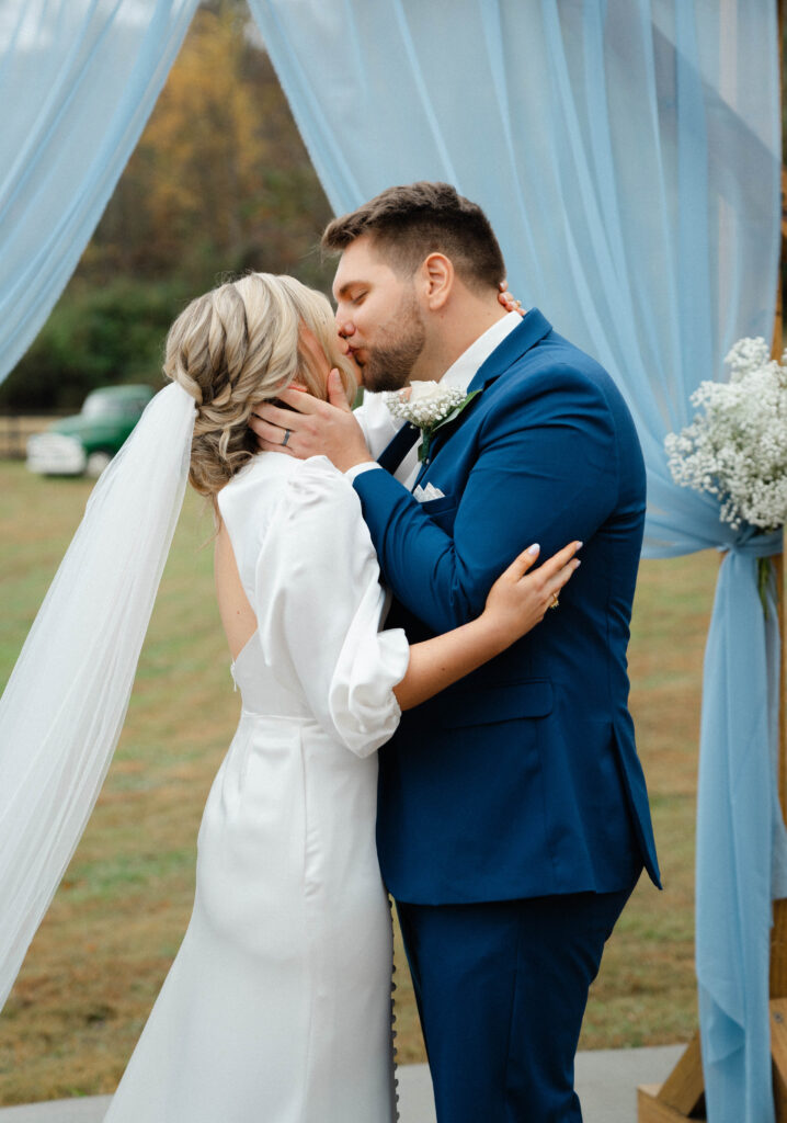 Wedding ceremony at 4 Points Farm in Sevierville, Tennessee