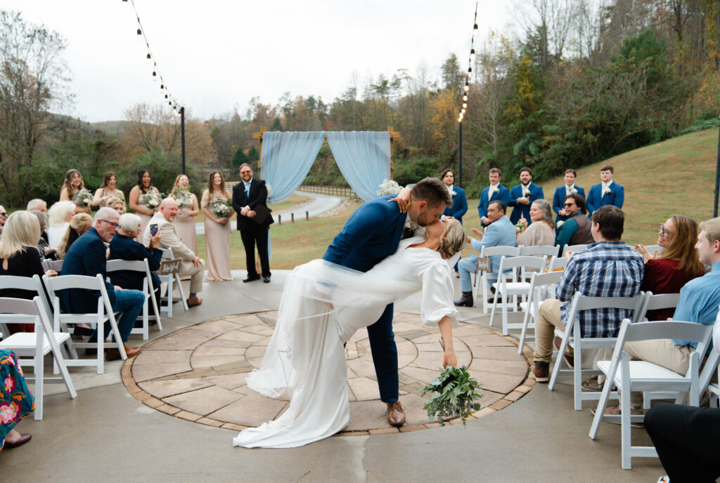 Wedding ceremony at 4 Points Farm in Sevierville, Tennessee