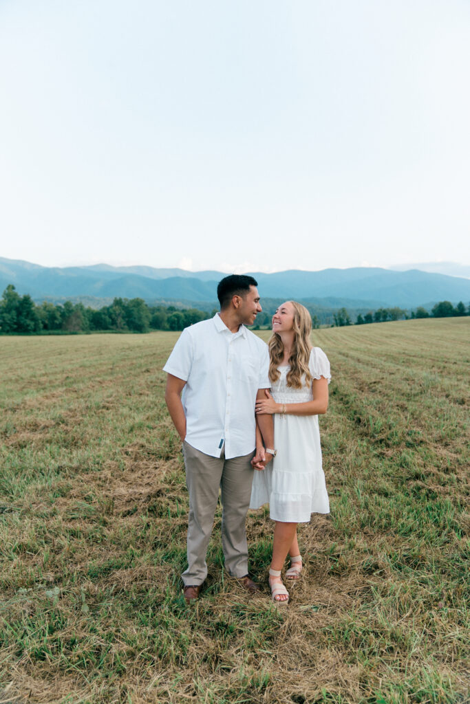 Summer Engagement Session in Cades Cove in the Great Smoky Mountains National Park