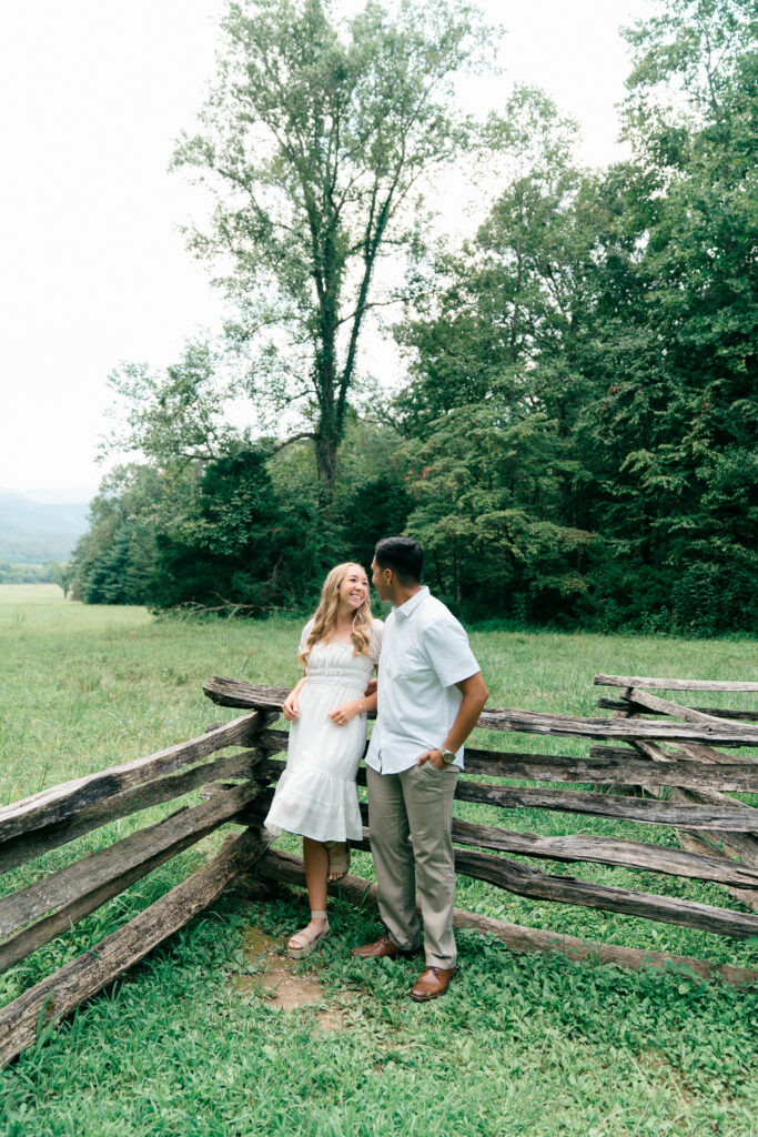 Summer Engagement Session in Cades Cove in the Great Smoky Mountains National Park